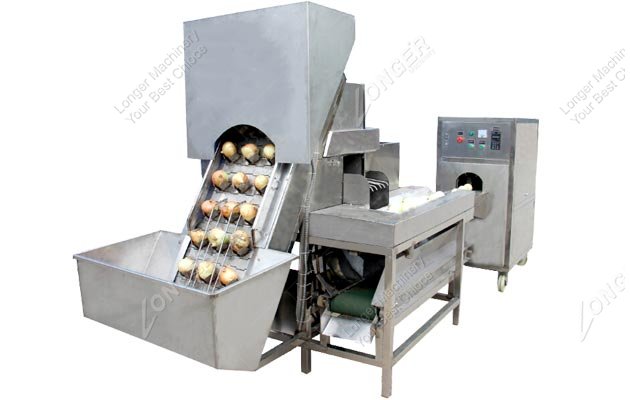 Automatic Onion Peeling And Root Cutting Machine