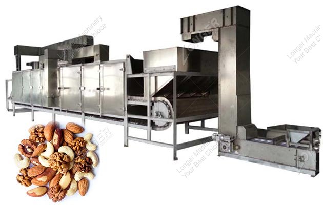 Continuous Nuts Roasting Machine Dryer Equipment Automatic