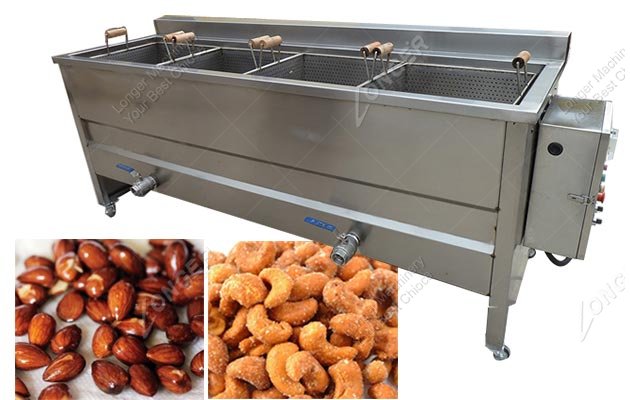Semi Automatic Almond Cashew Nut Frying Machine 200 KG/H